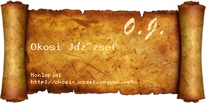 Okosi József névjegykártya